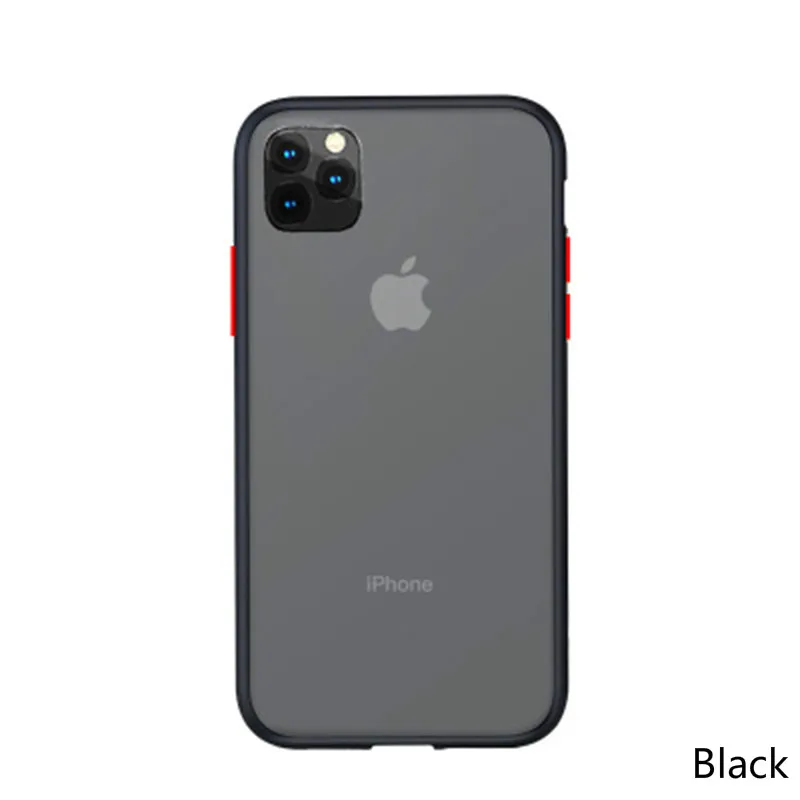 Чехол для Телефона IPhone 7 8 Plus X 11 Pro XR XS Max контрастный цвет прозрачный силикон ТПЭ противоударный прозрачный защитный чехол - Цвет: black