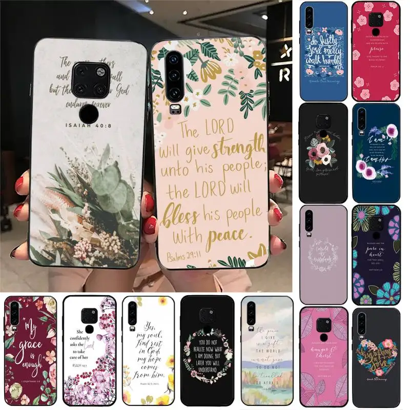 

YNDFCNB Bible Verse Prayer God Jesus Phone Case For Huawei Nova3I 3E mate9 10 20lite 20Pro 40 30pro funda case