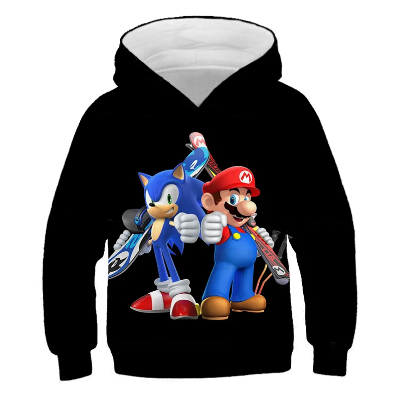 

Autumn New 3d Super Mario boys Hoodies cute Cartoon 3D print Hooded Sweatshirt fashion casual Pullovers Streetwear coat tops