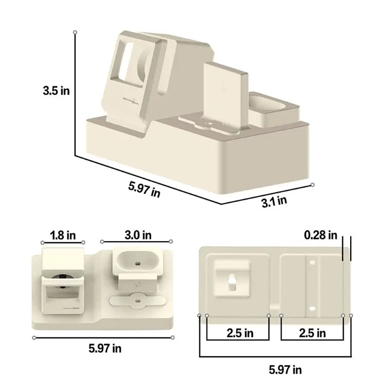 

3 in 1 Charging Dock Stand Holder Station For AirPods Apple Watch Series 3/2/1/iPhone X/8/Plus/7/7/6/Plus 3XUE