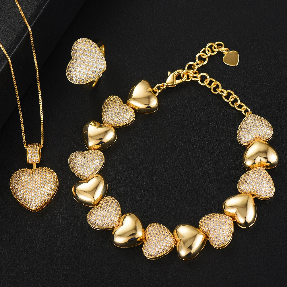 Комплект ювелирных изделий GODKI с подвесками в форме сердца для женщин комплект из