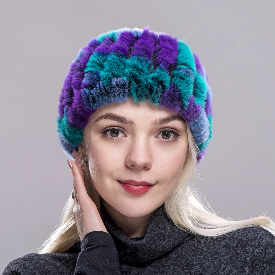 Новинка женский шарф из натурального меха FXFURS ручной работы вязаный кролика Рекс