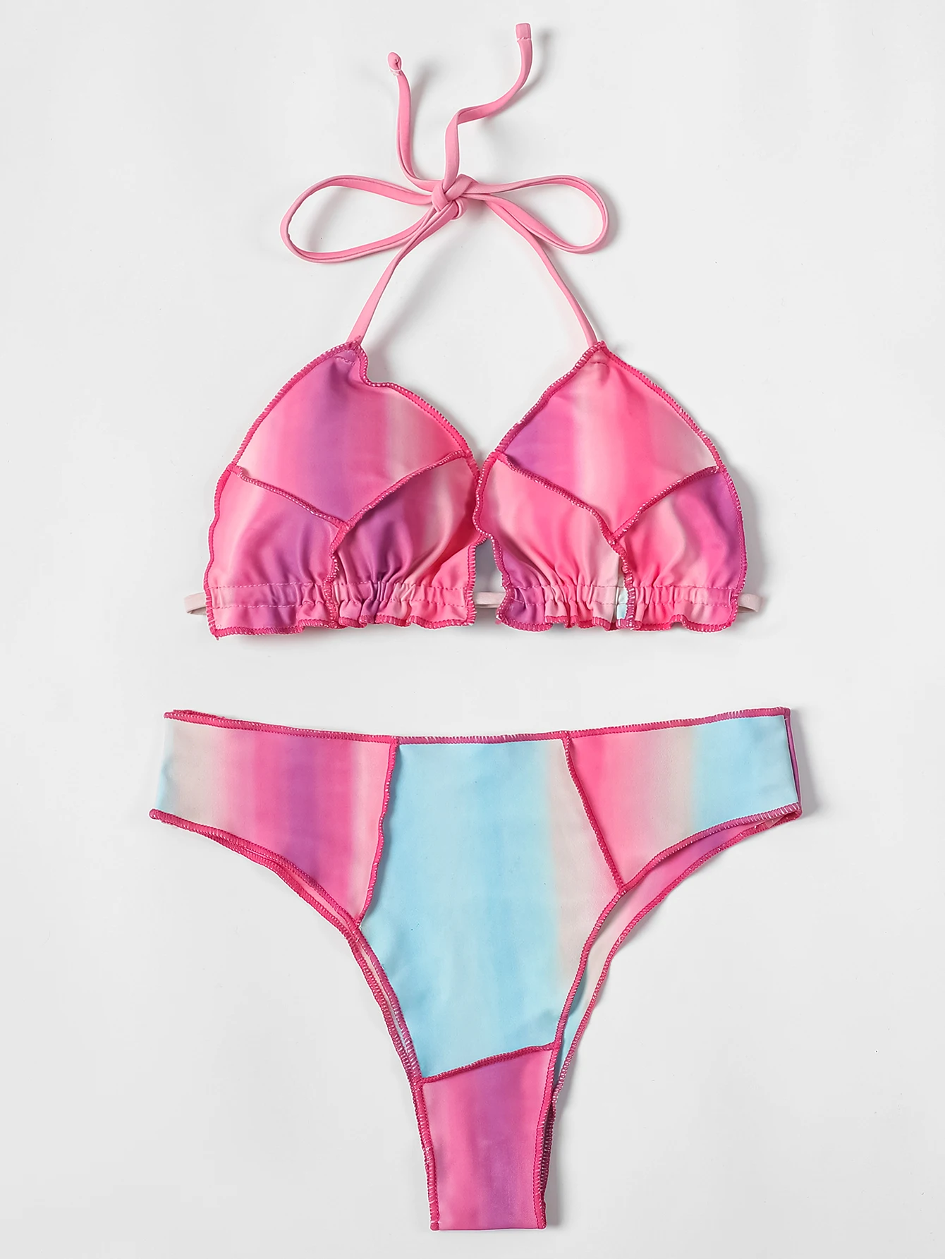 

ZTVitality Tie Dye Push Up Bikini 2022 New Arrival Halter Bandage Sexy Swimsuit Women Swimwear Brazilian Bathing Suit Beach Wear