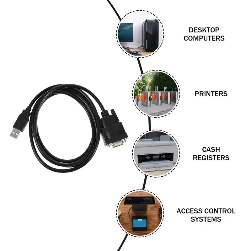

1Pc USB to RS232 COM Serial Cable 9 Pin Serial Line Serial Port Adapter