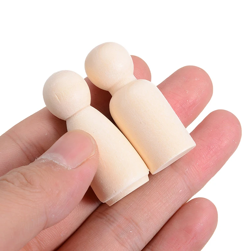 

20pcs/set DIY Wooden Dolls Wood Peg Doll 43mm Little People Baby Kids Craft Unfinished Wooden People Craft Kids Set