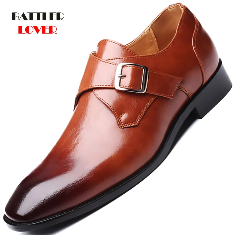 

Men Dress Shoes Brogue for Men Formal Business Flats Loafers Wedding Homme Cap-toe Wingtip Oxford Plus Size 38-48 Brown Black