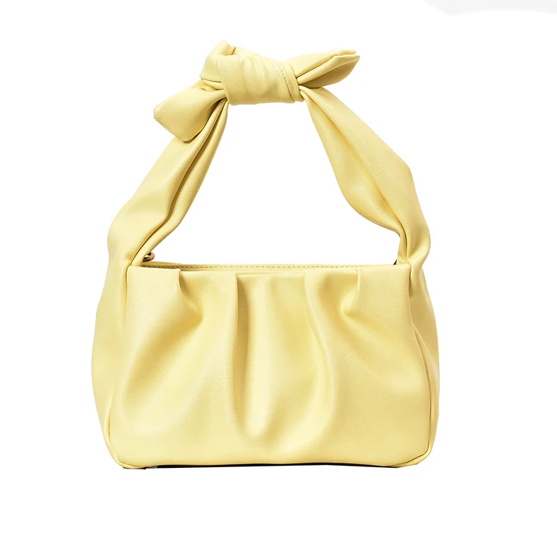 

Cute Bag WIth Tie Handle Small PU Leather Crossbody Bags For Women 2020 Simple Elegant Shoulder Handbags Female Travel Totes