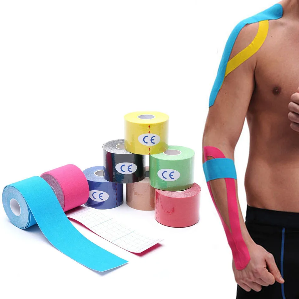 

Kinesiology Tape Muscle Bandage Sports Cotton Elastic Adhesive Strain Injury Boxing Gloves Tape Knee Muscle Pain Relief