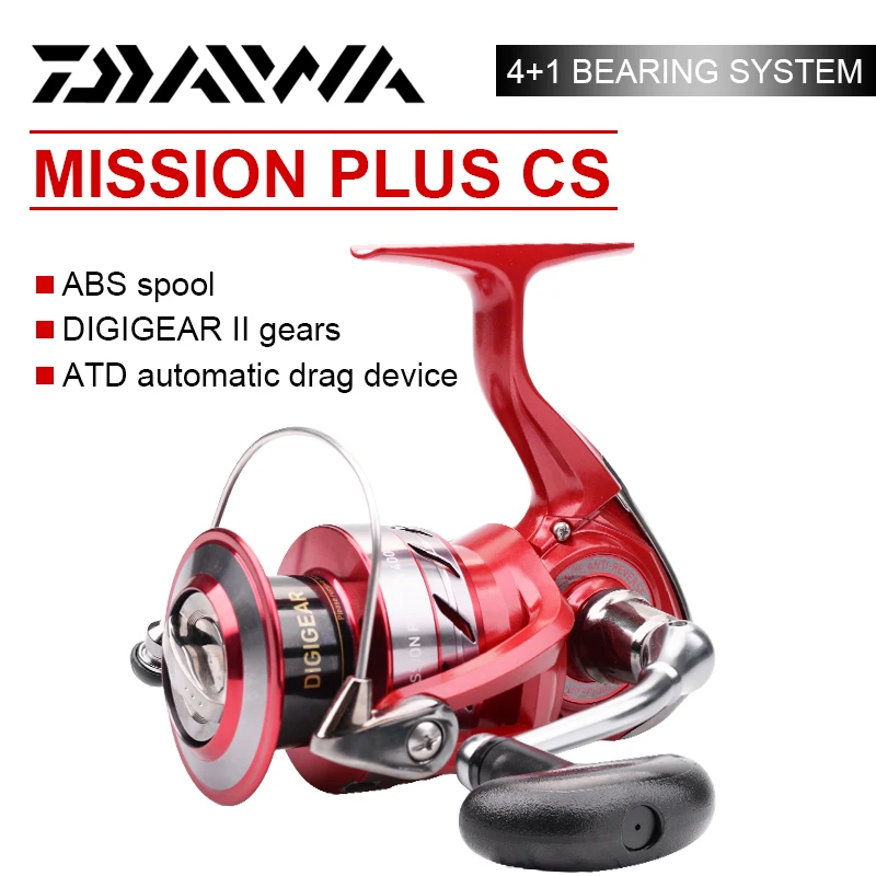 

Original DAIWA MISSION PLUS CS Spinning Fishing Reels 2000/2500/3000/4000 4+1BB Gear Ratio 5.3:1 Max drag 2/4/6kg Reel Fishing