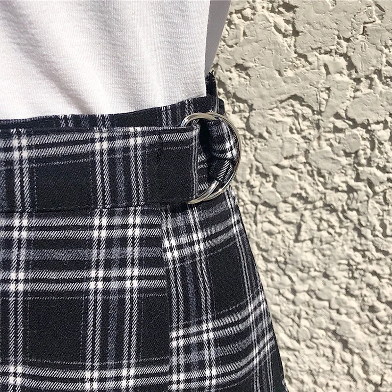 

Skirts Women Retro Plaid Simple Elegant Autumn 2020 Chic Womens Leisure A-Line High Waist Female All-match Students Skirt Lovely