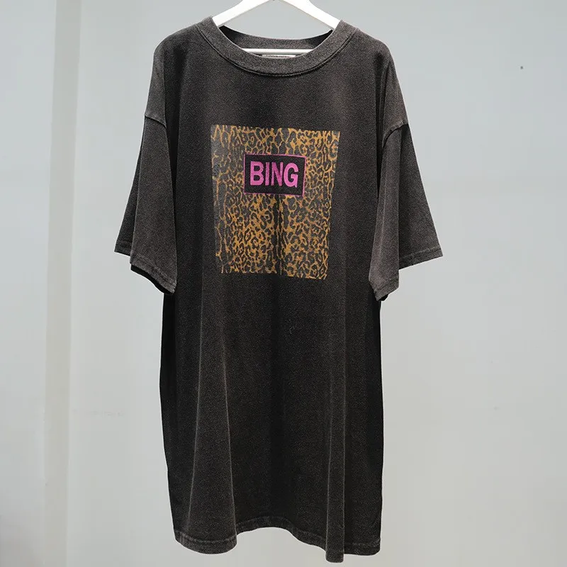 

Retro Leopard Print Long T-Shirt Summer Women Short Sleeve O-Neck Pullover Tops 100% Cotton Tee Dress Oversize Tops Blusa