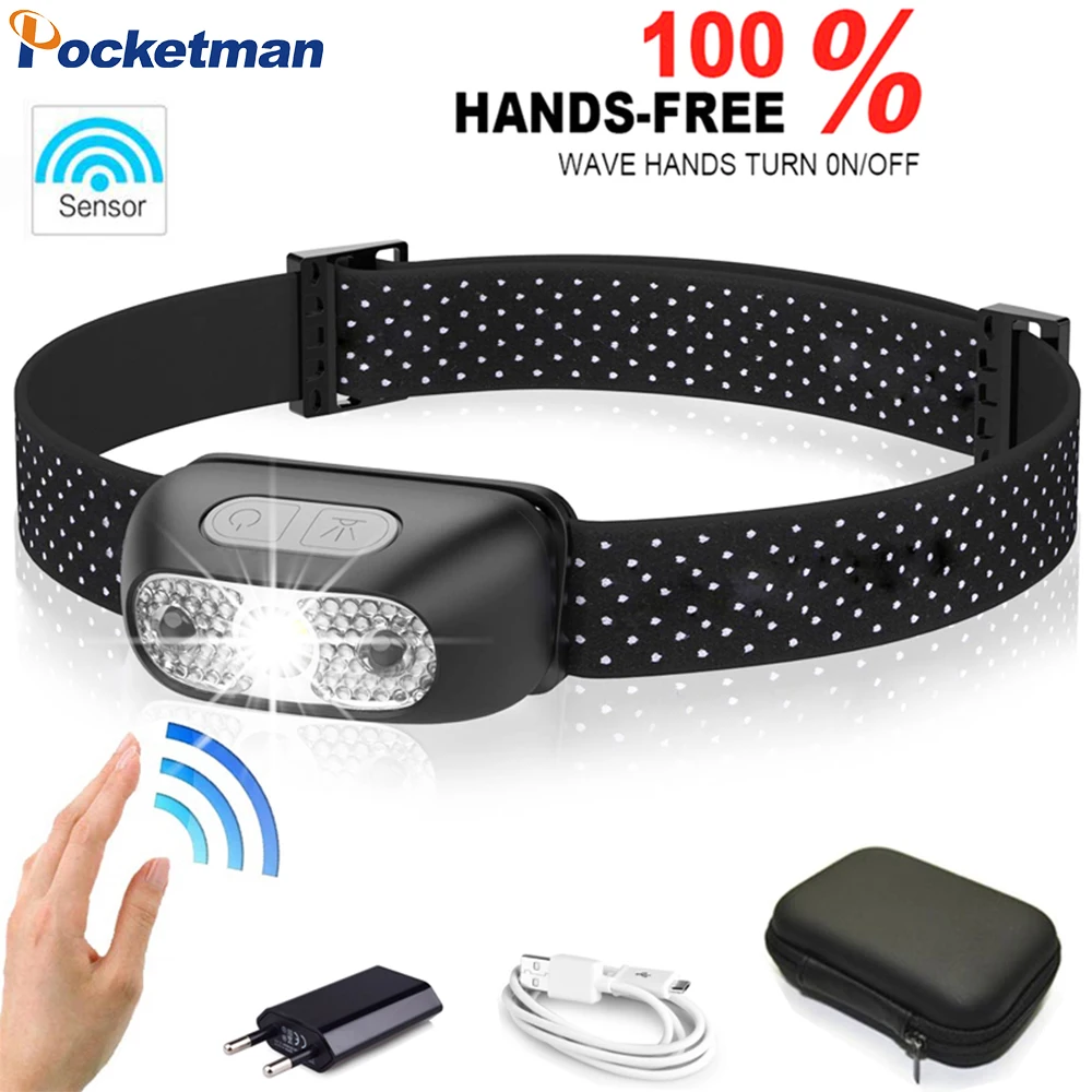 Pocketman самая мощная фара с датчиком движения светодиодный светильник зарядкой от