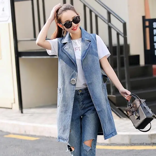 Размера плюс S 3XL бойфренд Стиль размера куртка без рукавов Лето Длинная