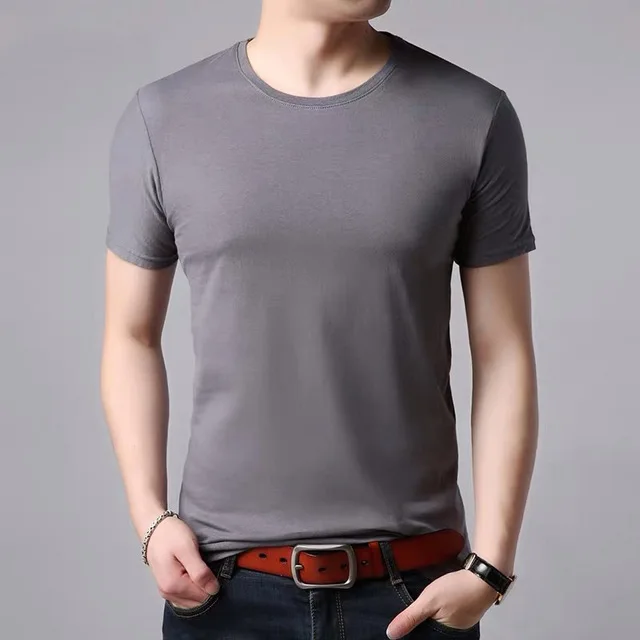 

2022 summer new Men's Cotton T-shirt Short Sleeve Shirt Solid Color Streetwear 5XL