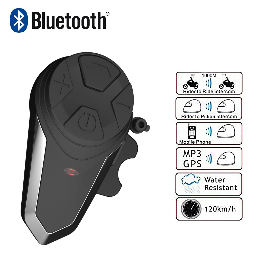 1 pcs BT-S3 Motorcycle Helmet Intercom Moto Wireless Helmet Bluetooth Headset Intercomunicador Waterproof 1000M BT Interphone FM