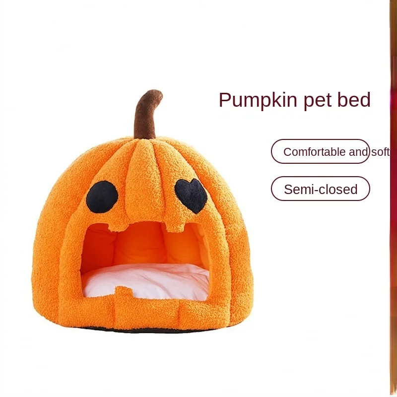

Pet semi-closed warm winter cat litter dog kennel with velvet thickening circular removable pet Waterloo pets beds