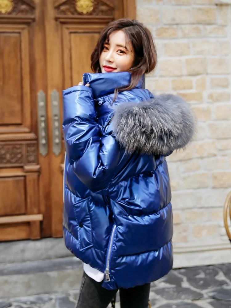 2020 новый женский зимний пуховик с капюшоном в Корейском стиле большим воротником