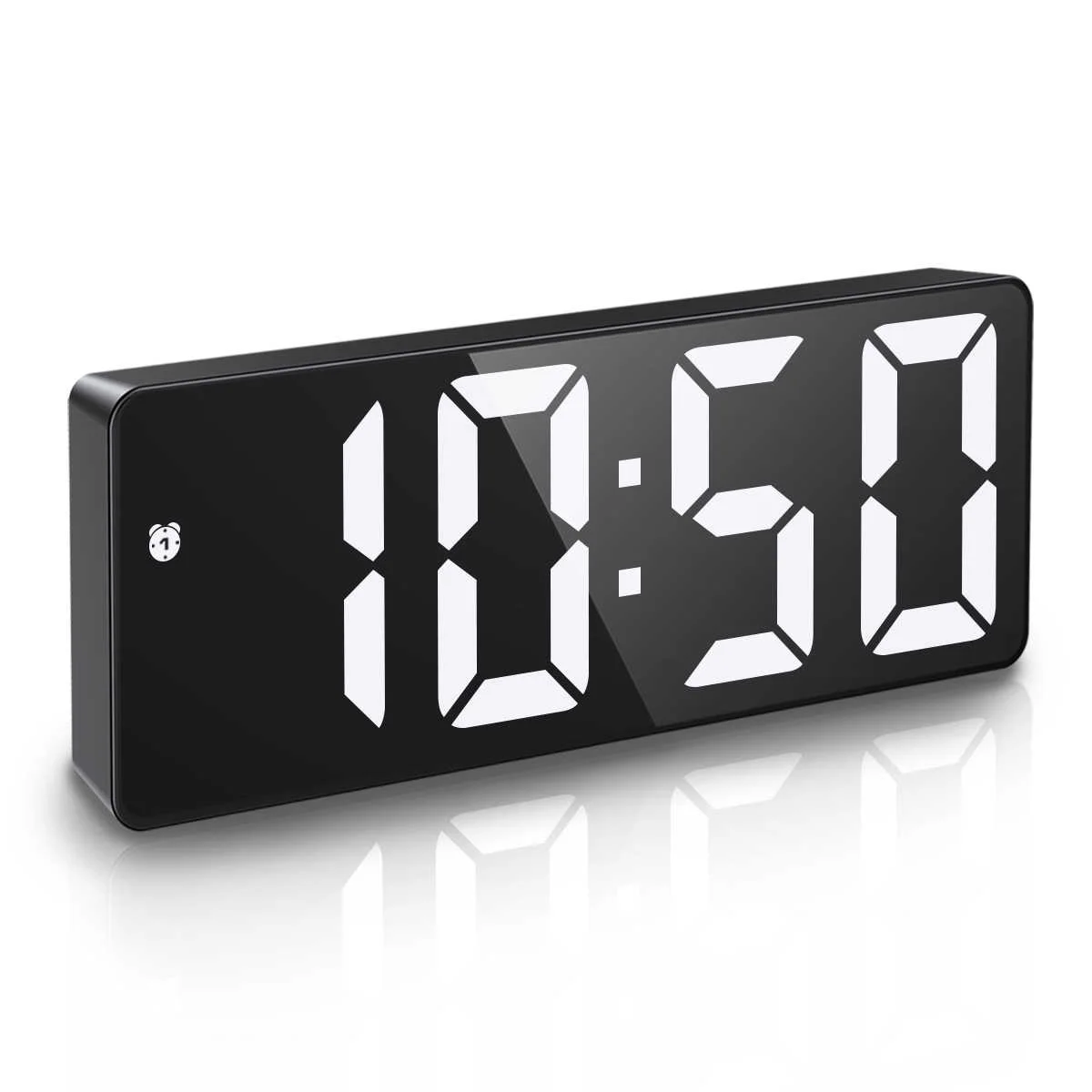 

ORIA Digital Alarm Clock LED Desktop Clock Voice Control Snooze Time Temperature Display Night Mode Reloj Despertador USB