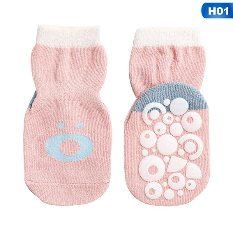 

Children Cute Cartoon Non-slip Floor Socks Toddler Kids Socks Newborn Baby Soft Socks Cotton Color Stitched Winter Socks