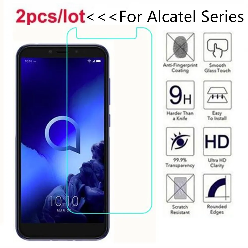 Закаленное Стекло для Alcatel Работает с любым оператором 1 1C 1E 1X2018 2.5D Премиум Экран