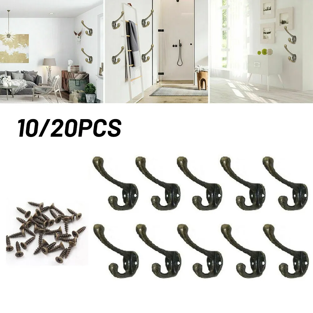 

Aluminum Alloy Door Hooks Vintage Wall Mounted 10/20* 10/20X 10/20pcs Cast