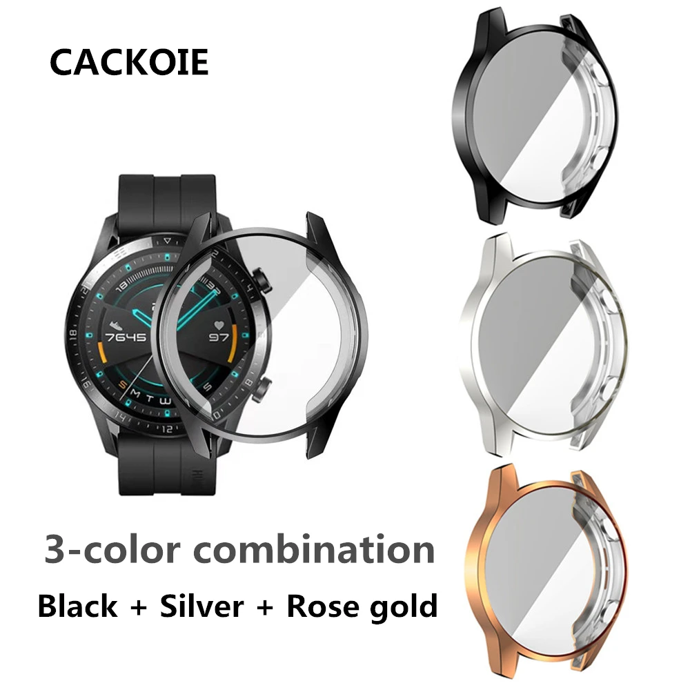 CACKOIE 3 color combination for Huawei Watch GT 2 smart watch 46mm 42mm protective case all inclusive TPU anti-scratch shell | Наручные