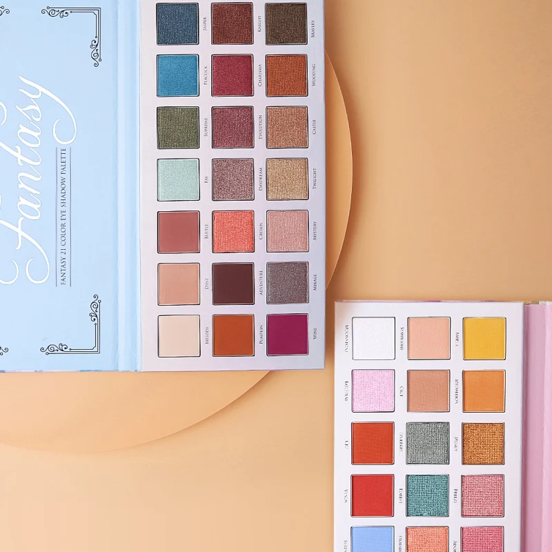 Палитра для век Fresh 21 цвет холодные и теплые двухцветные водостойкие тени