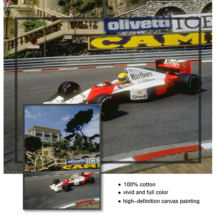 Постеры для украшения стен Айртон Сенна F1 формула макларена чемпион мира