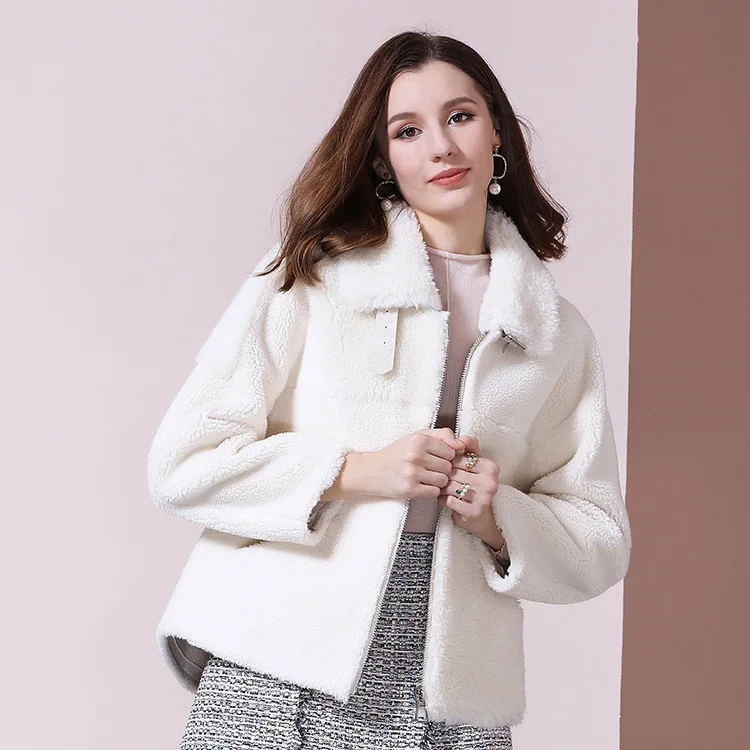 

women s faux fur coats short teddy bear coat ladies clothing overcoat plus size off white wool blend 2019 winter free ship