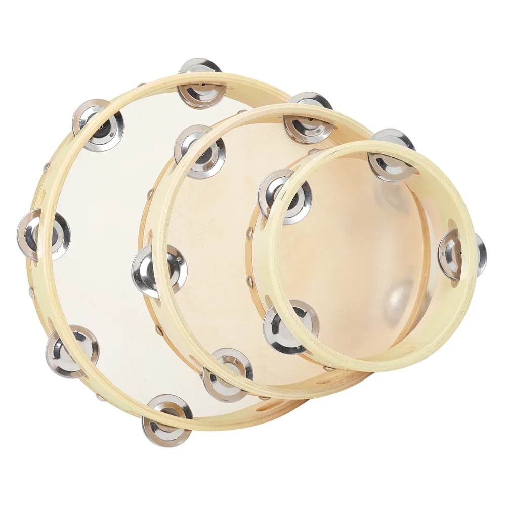

3Pcs Jingles Tambourines Percussion Instrument Handheld Tambourines Gift