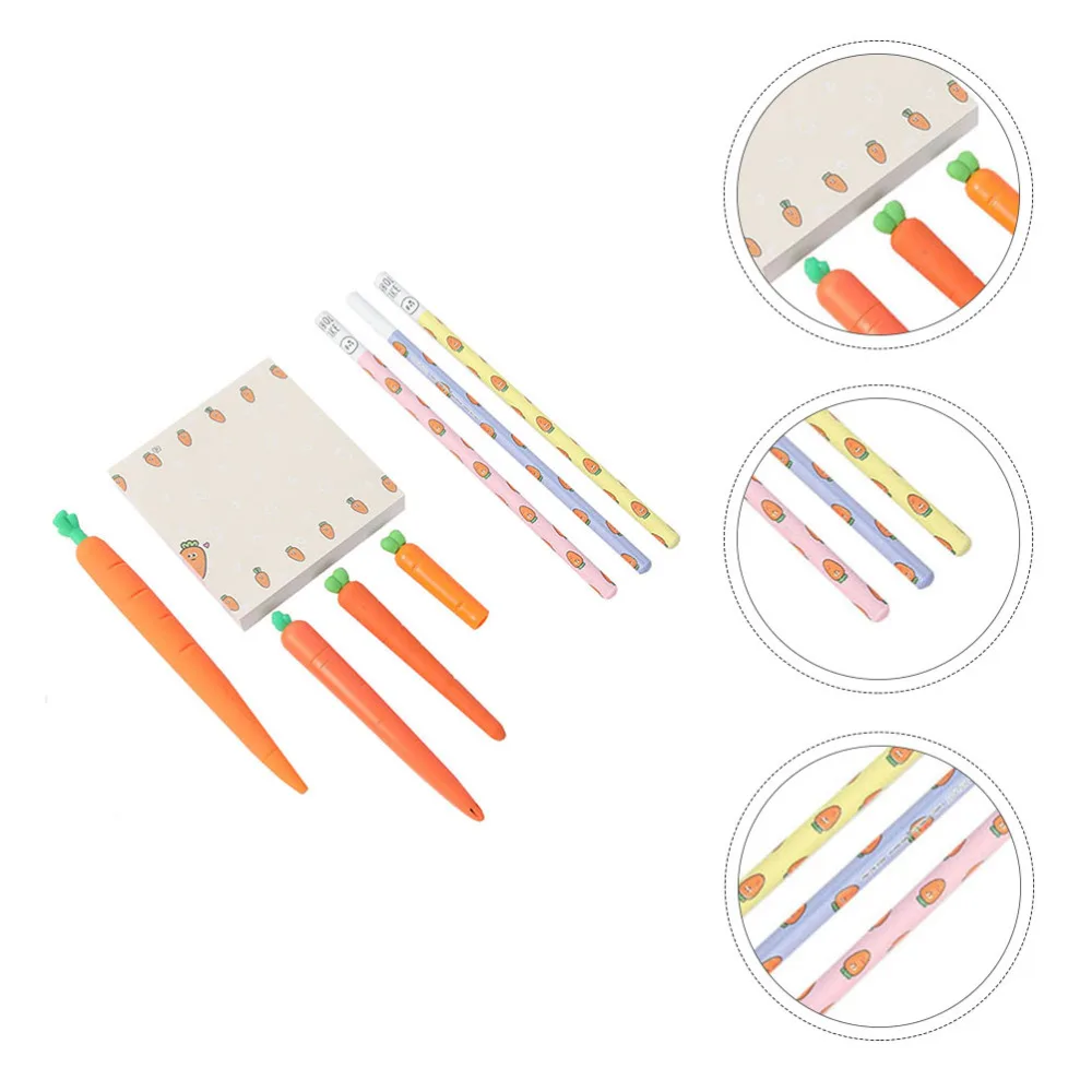 

1 Set/8pcs Creative Carrot Series Stationery Office Stationery Set Gift for Kids