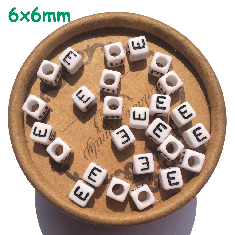 Бусины с буквенным принтом для изготовления ювелирных изделий белые бусины 6 мм 10