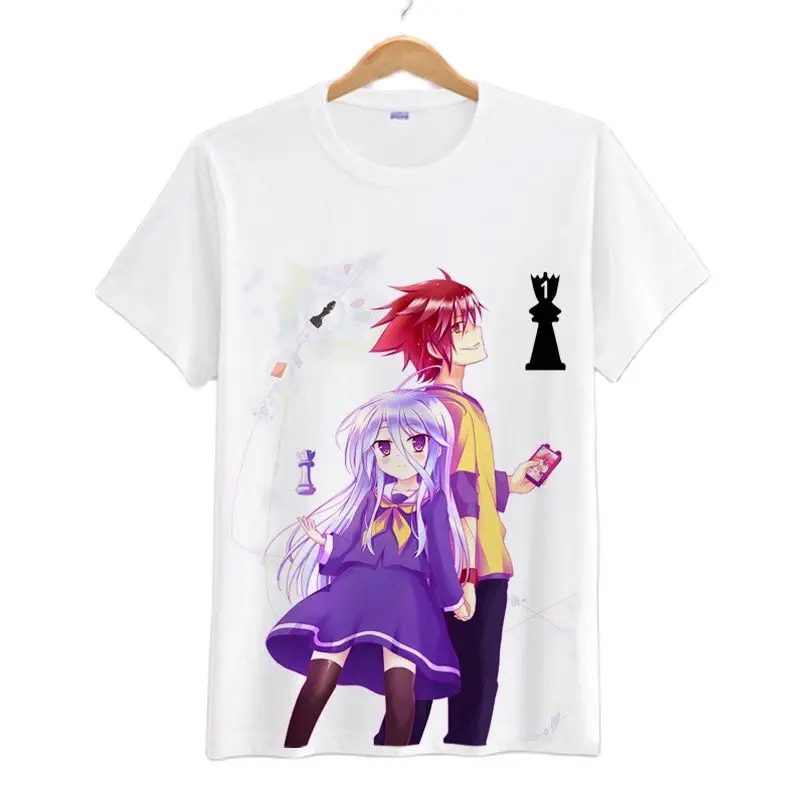 

Хлопковая Повседневная футболка с коротким рукавом NO GAME NO LIFE