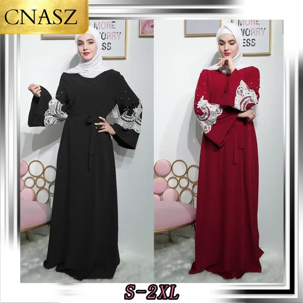 Женское мусульманское платье с длинным рукавом Абая для женщин 2019 | Тематическая