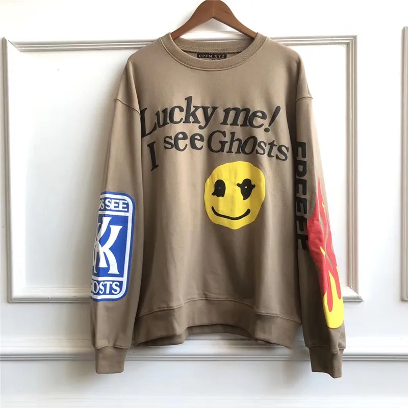 10 Kanye West/Детские толстовки с изображением призраков для мужчин и женщин; 1:1 повседневные высококачественные толстовки с нашивкой в виде призрака; уличная одежда в стиле хип-хоп; толстовки Kanye West - Цвет: 10