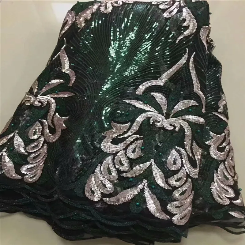 Ярко-синий цвет 2019 высококачественные 3d блестки в нигерийском стиле 5 ярдов