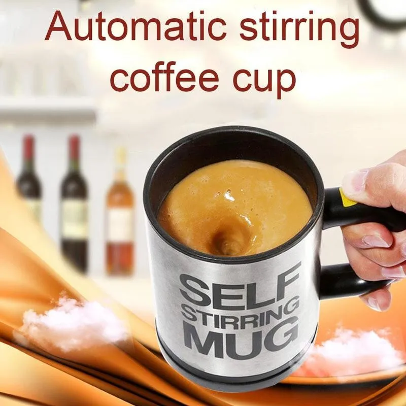 

6colors Steel Coffee Milk Mixing Cup Automatic Self Electric Stirring Mug Lazy Y7E7