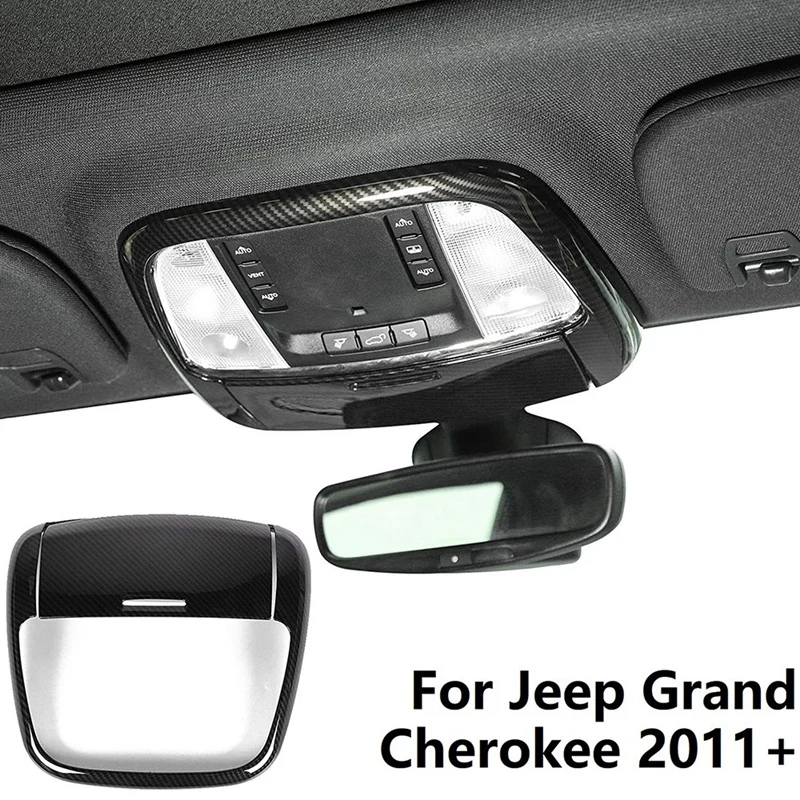 

Top Reading Light Trim Cover Front Roof Reading Light Frame Bezel for Jeep Grand Cherokee 2011-2021 Carbon Fiber 2PCs