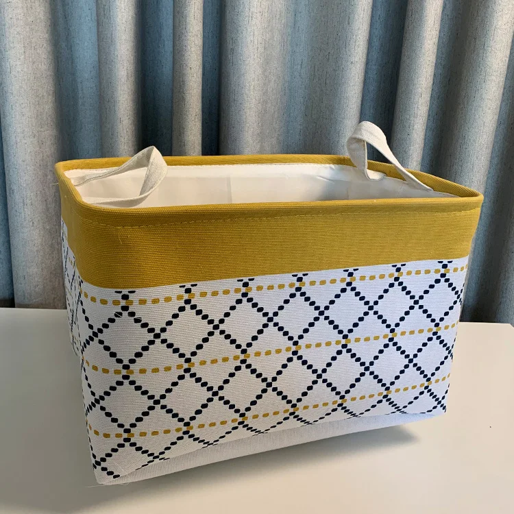 

Fashion 3 layer thickened fabric cloth storage basket book sundries sorting bucket washable folding dirty clothes organizer