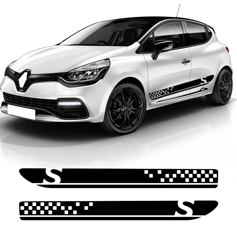 

Автомобильная дверь боковая гоночная решетка полосы Наклейка Декор кузова виниловые наклейки для Renault Clio R.S Campus