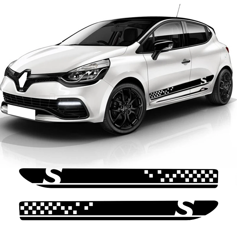 

Car Door Side Racing Lattice Stripes Sticker Body Decor Vinyl Decals For Renault Clio R.S Campus