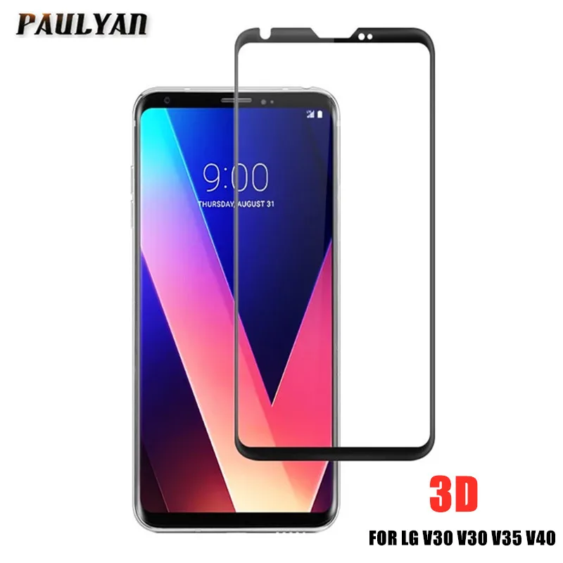 3D закаленное стекло для LG V30 V40 V35 Plus полное покрытие Защитная пленка экрана LGV30S 9H