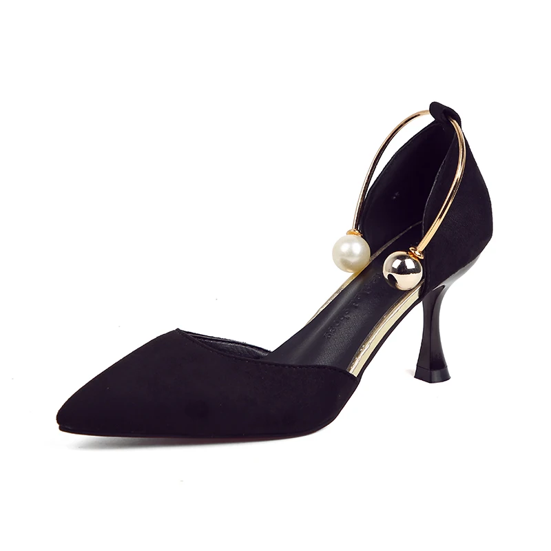 Новинка босоножки на высоком каблуке с пряжкой и жемчугом Женские Классические