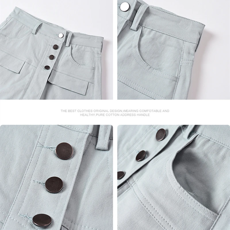 

Summer Woman Shorts Casual High Waist Button Design Denim Shorts Womens Plus Size Short Jeans Pants for Women 6.2