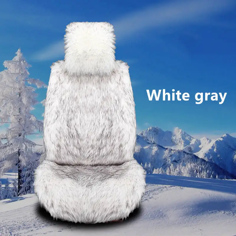 big gray 1pcs Поставка Новая зимняя Автомобильная длинная плюшевая подушка/чехол для сиденья автомобиля плюшевый стульчик коврик шерстяной коврик - Название цвета: big gray 1pcs