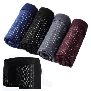 Трусы-боксеры мужские большого размера 5 шт.лот, удобные дышащие трусы, плавки, нижнее белье