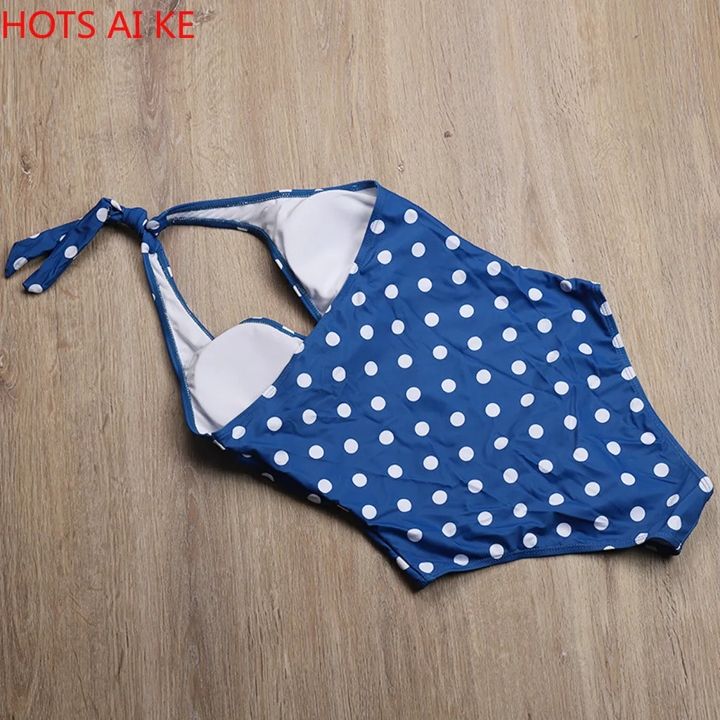 

Beachwear Sexy Polka Dot Printed Bandeau Sling Swimsuit one piece Swimwear women Push-Up Pad Bathing suit New summer
