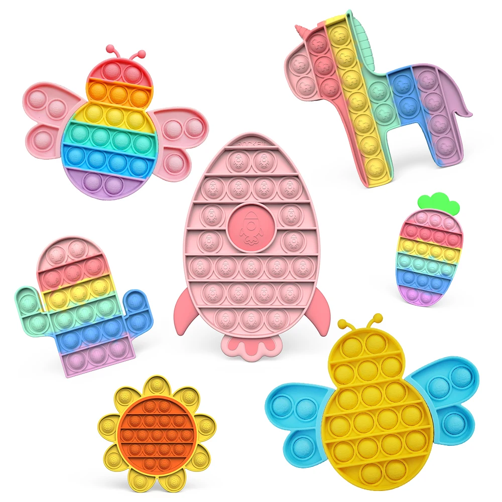 Новые популярные игрушки антистресс с пузырьками гамбургер картофель фри