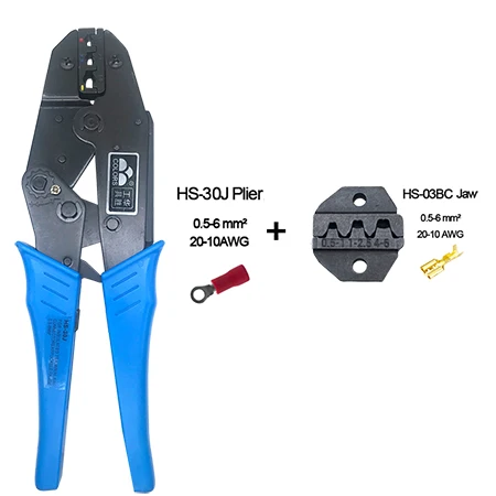 HS-30J 1 Jaw Обжимные плоскогубцы HS-30J 8 челюстей набор plug/трубка/изоляция/неизолированные клемм плоскогубцы alicate ручной инструмент комплект Зажимные инструменты - Цвет: HS-30J 1 Jaw