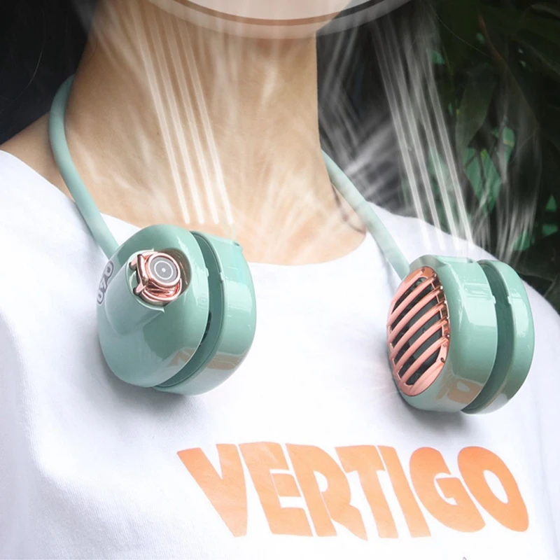 

Promotion!Mini Bladeless Portable Neck Fan,Wearable USB Hand Free Lazy Neckband Hanging Cooler Sport Fan for Outdoor Travel